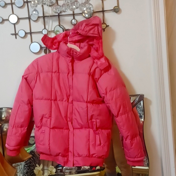20% DOWN BUBBLE GUM PINK HOODED PUFFER JACKET SZ..14/16 ASIAN MEDIUM  US. - Picture 1 of 6